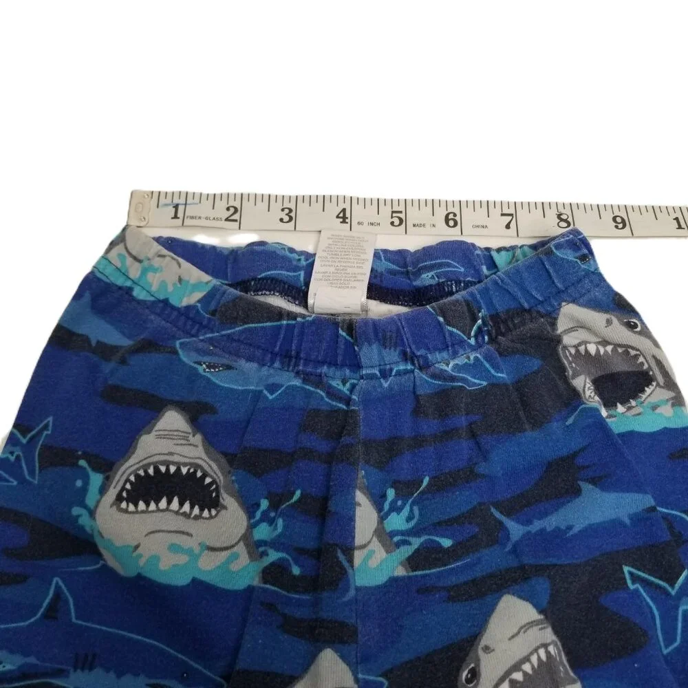 Childrens Place Kids Shark Print Leggings 6 Blue Ocean Cotton Sleep Pants